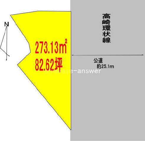 高崎駅東口　土地面積:273.13平米 ( 82.62坪 )　